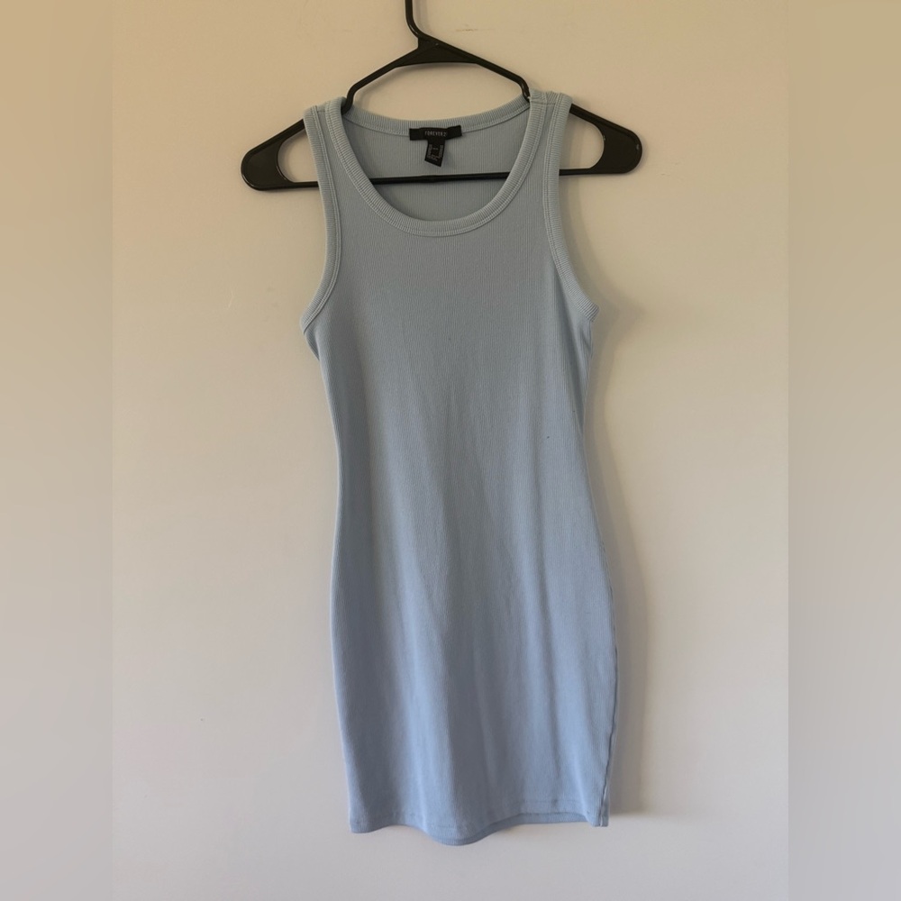 Forever 21 Light Blue Ribbed Tank Dress